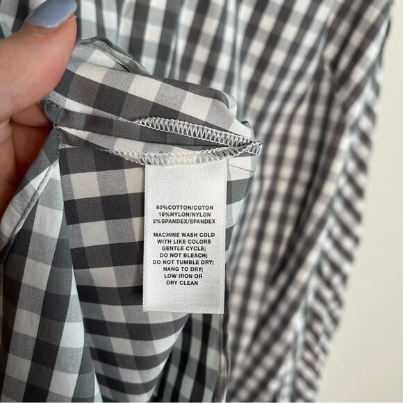 LAFAYETTE 148 Mariel Hampton Check Shirting Blouse S - Picture 7 of 10